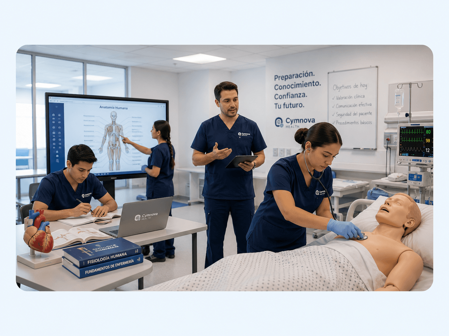 Imagen de preparación clínica y formación práctica.